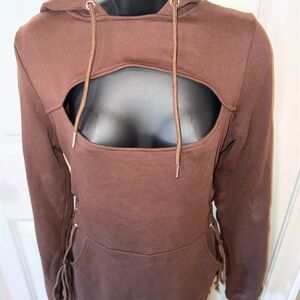 Brown Women's Cutout Sweater